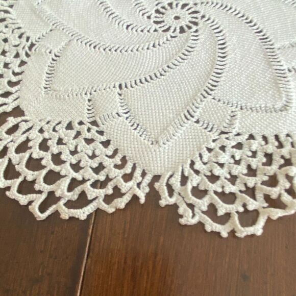 Beige Pinwheel Crochet Lace Doily Tablecloth Home Decorative Placemat 12" - Picture 5 of 7